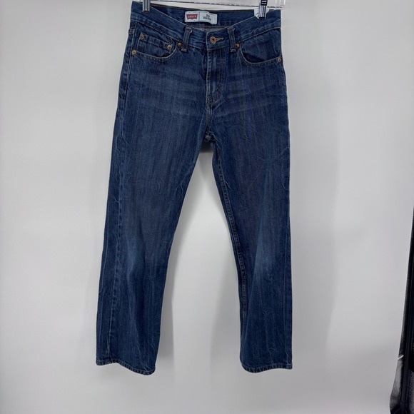 Levi's 514 Straight Fit Boys Jeans - Dark Wash Denim - Picture 1 of 8